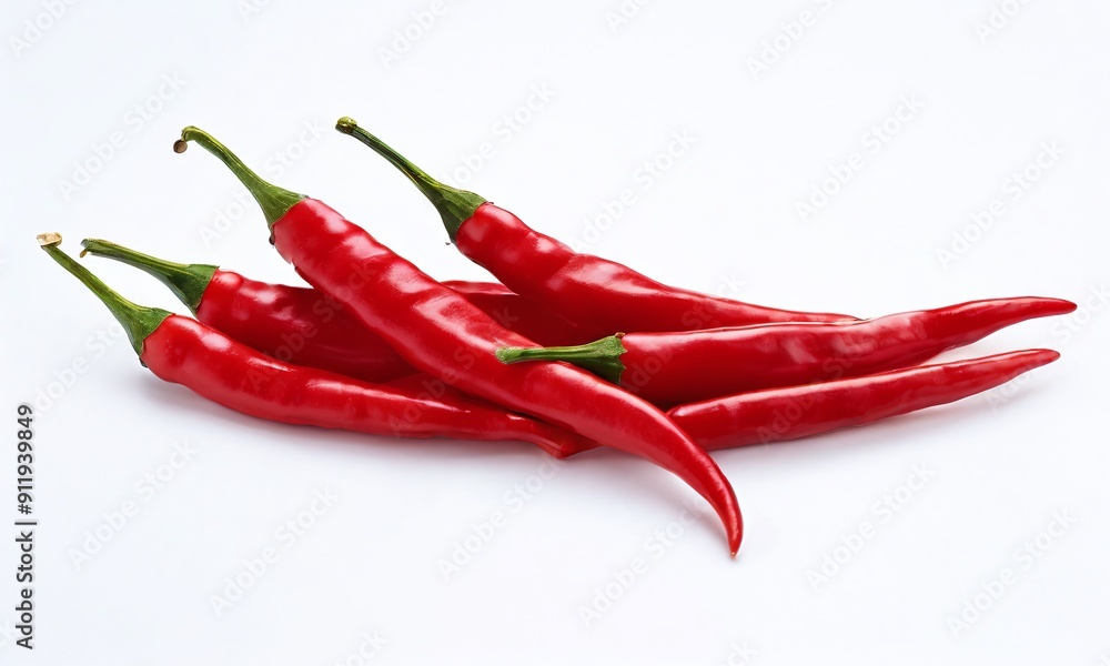 Red Hot Chili Peppers isolated on white background, full depth of field Red Hot Chili Peppers isolated on white background, full depth of field