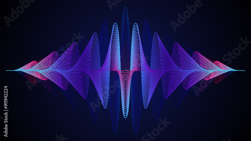 Sound waves on black abstract background. The black backdrop with wave gradation is perfect for music-related content, banners, awards, presentations, websites, and more.