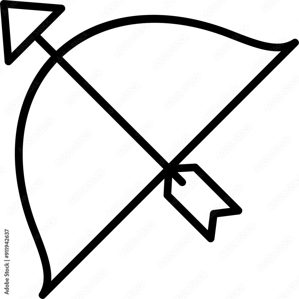 archery icon mark in filled style archery icon mark in filled style