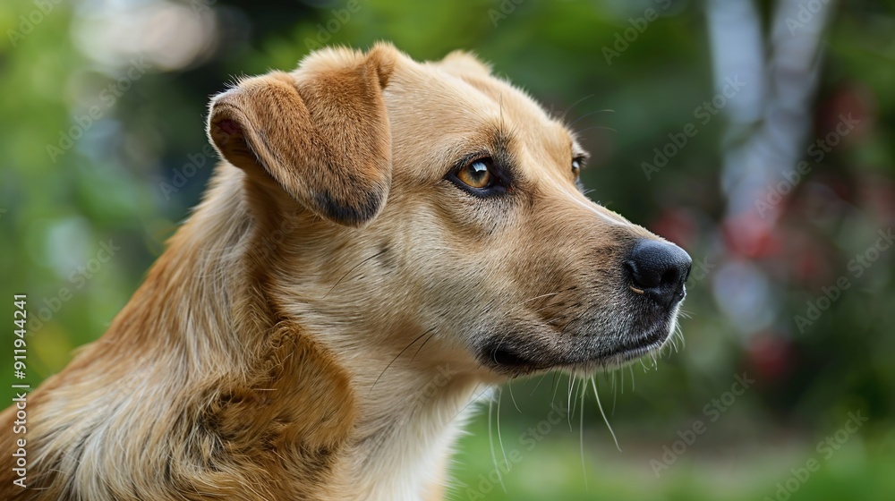 Adorable Canine Portrait: A Close-Up View of a Beautiful Dog's Head Capturing Emotion and Character. Adorable Canine Portrait: A Close-Up View of a Beautiful Dog's Head Capturing Emotion and Character.