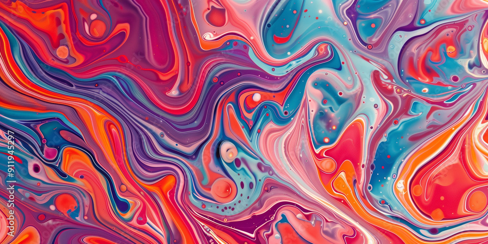 Obraz premium colourful water marbling hydro dip texture pattern