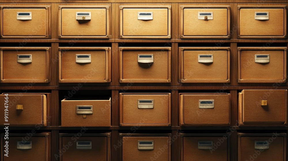 Fototapeta premium Vintage Wooden Drawers Cabinet