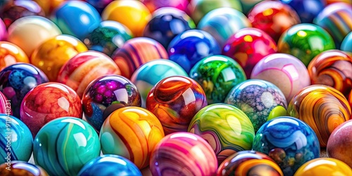 Colorful marble balls in a variety of vibrant hues, perfect for a playful and vibrant aesthetic, colorful, marble balls photo