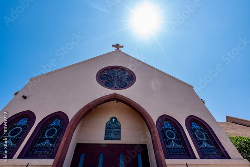 Obraz na płótnie Spanish Style Church in San Diego, CA on a Summer Day w salonie