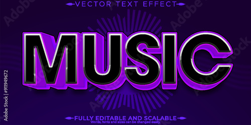 Music editable text effect, editable sound and melody text style