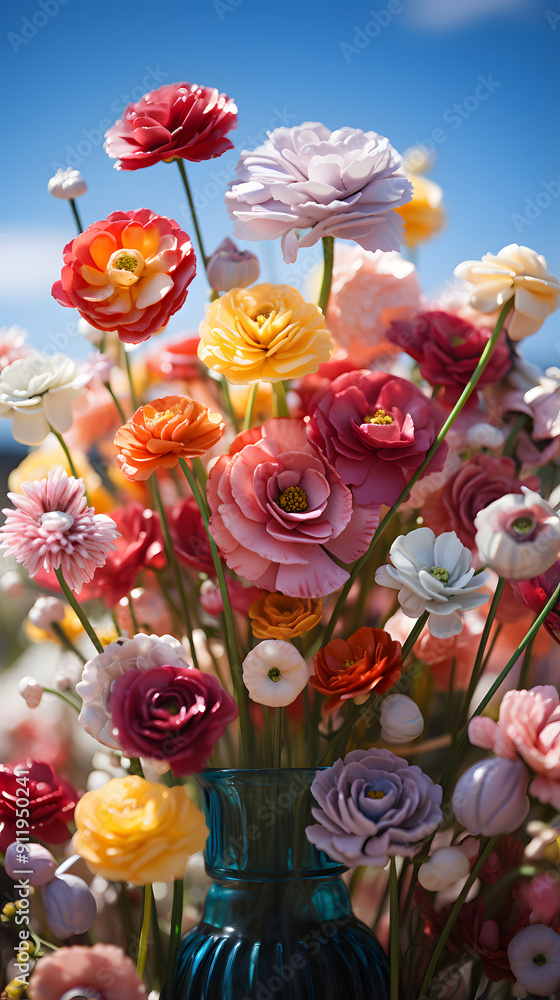 Digital technology flower bouquet explosion fantasy scene abstract graphic poster background Digital technology flower bouquet explosion fantasy scene abstract graphic poster background