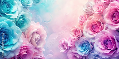 Fototapeta Naklejka Na Ścianę i Meble -  Abstract pink, rose, violet, turquoise, and blue background with a soft and elegant design, abstract, pink, rose, violet