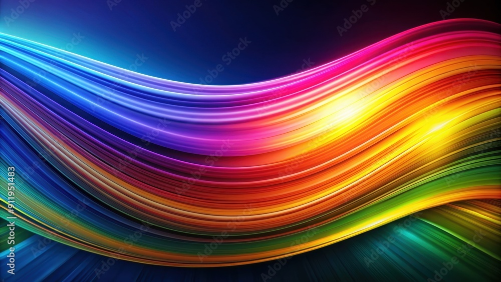Naklejka premium Vibrant abstract curves , colorful, dynamic, artistic, modern, swirls, background, design, digital, playful, fluid, movement
