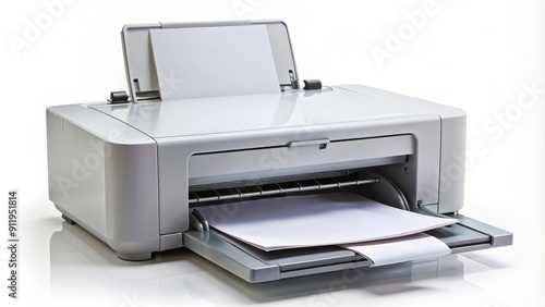 A detailed image of a printer in action , printing, technology, office, copy, document, paper, machine, press, ink