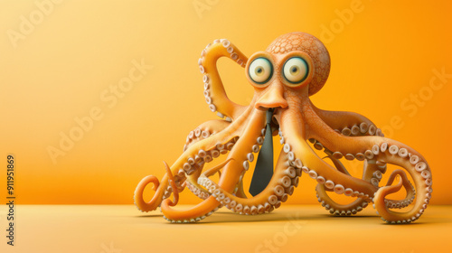 Funny Octopus with Tie photo