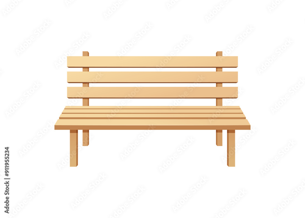 Wooden bench vector isolated on white background. Wooden bench vector isolated on white background.
