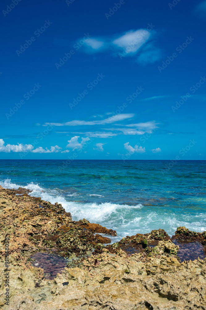 Rocky beach in Akumal Rocky beach in Akumal