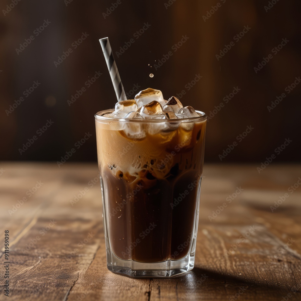 A refreshing glass of iced coffee sits on a warm wooden table, surrounded by a few coffee beans and a single sugar cube, against a soft, creamy background that evokes a sense of morning sunlight.
A refreshing glass of iced coffee sits on a warm wooden table, surrounded by a few coffee beans and a single sugar cube, against a soft, creamy background that evokes a sense of morning sunlight.