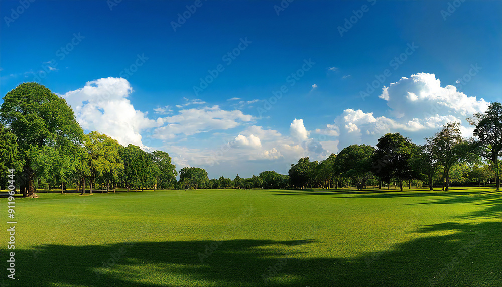 青空と芝生。広い公園。Blue sky and grass. A large park. 青空と芝生。広い公園。Blue sky and grass. A large park.