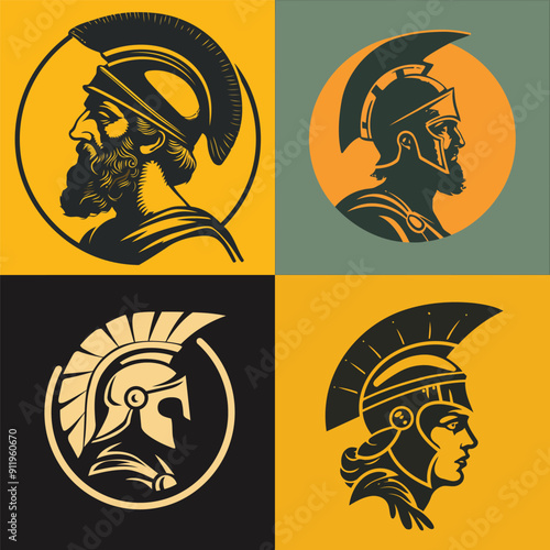 Athena logo design vector illustration