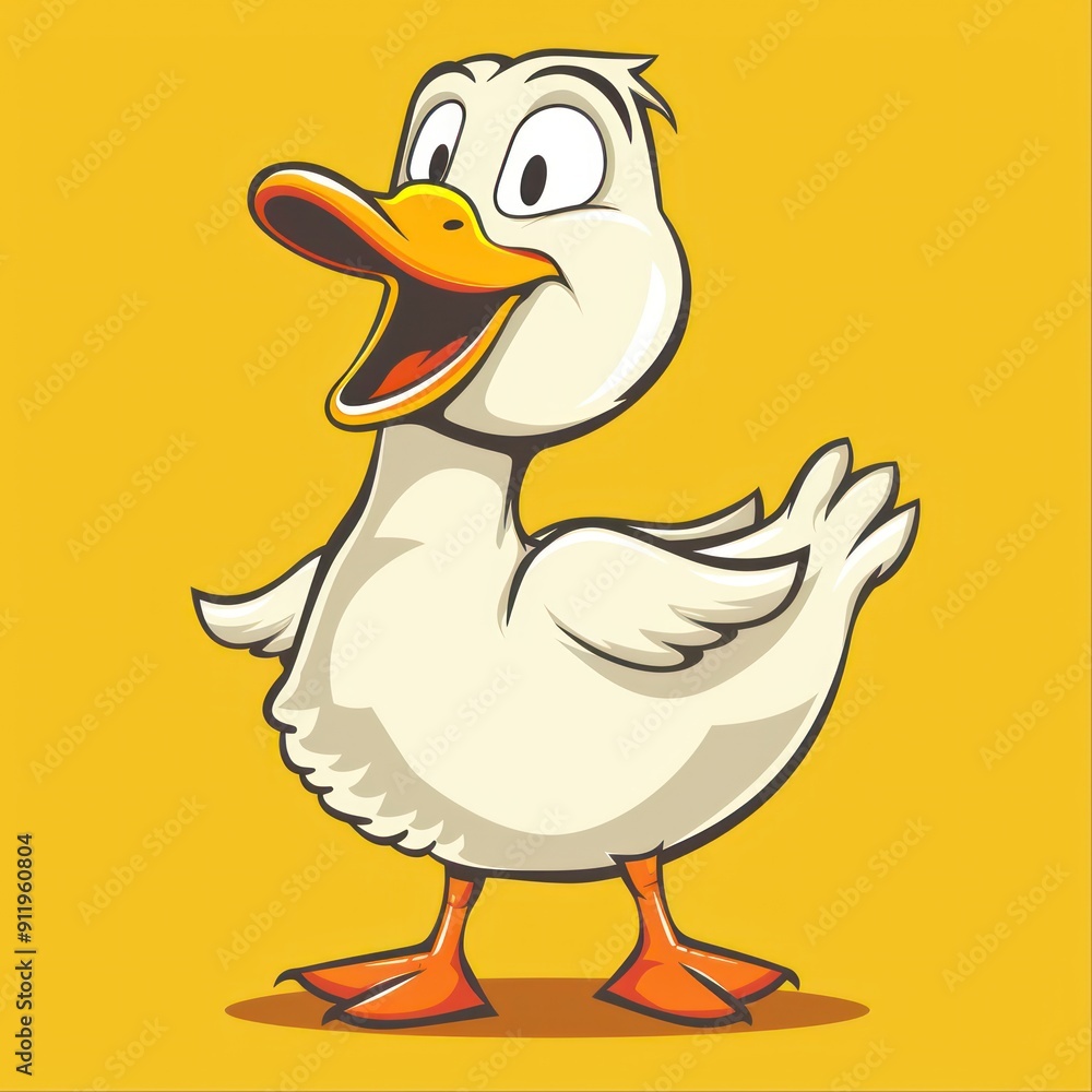 Cartoon duck with surprised expression. Cartoon duck with surprised expression.