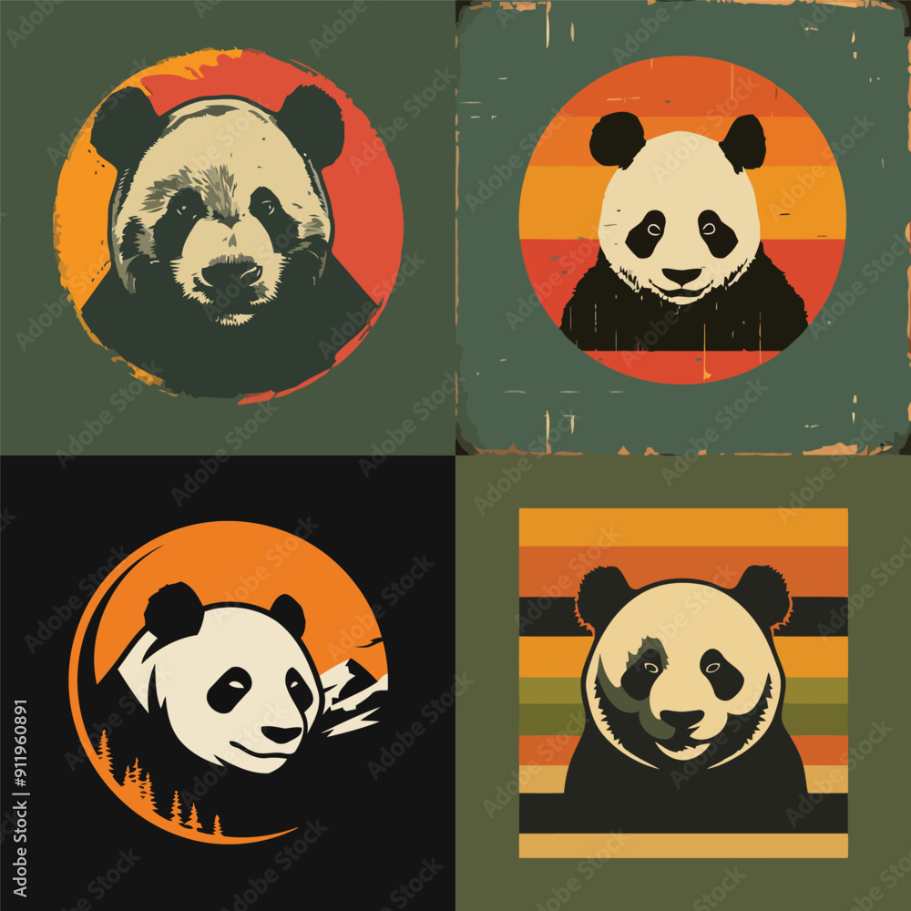 Fototapeta premium Panda logo design vector illustration