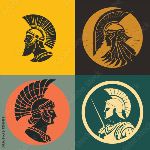Athena logo design vector illustration