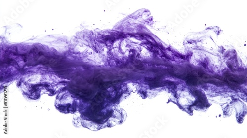 Vibrant purple ink disperses elegantly in clear water, forming abstract shapes and patterns