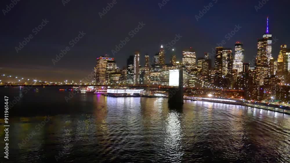 Lower Manhattan,Brooklyn bridge View from Manhattan Bridge. evening Lower Manhattan,Brooklyn bridge View from Manhattan Bridge. evening