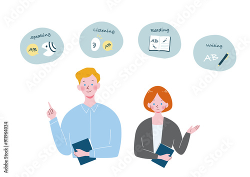 英会話の先生のイラストセット