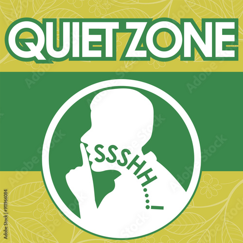 please quite zone signage vector illustration ready to print
