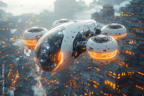 Wallpaper Mural A futuristic control room with AI-powered monitors displaying complex data visualizations. Engineers and scientists analyze data around a large holographic AI interface in the center.
 Torontodigital.ca