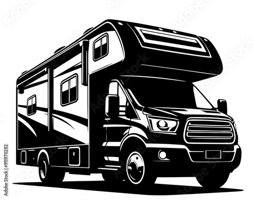 RV Camper van vector illustration