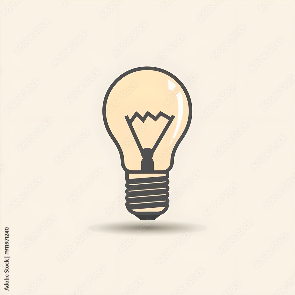 A simple light bulb icon in the vector flat design style with a white background and minimalistic, monochrome color palette with no shadows or gradients for a clean appearance. The soft and diffused. A simple light bulb icon in the vector flat design style with a white background and minimalistic, monochrome color palette with no shadows or gradients for a clean appearance. The soft and diffused.