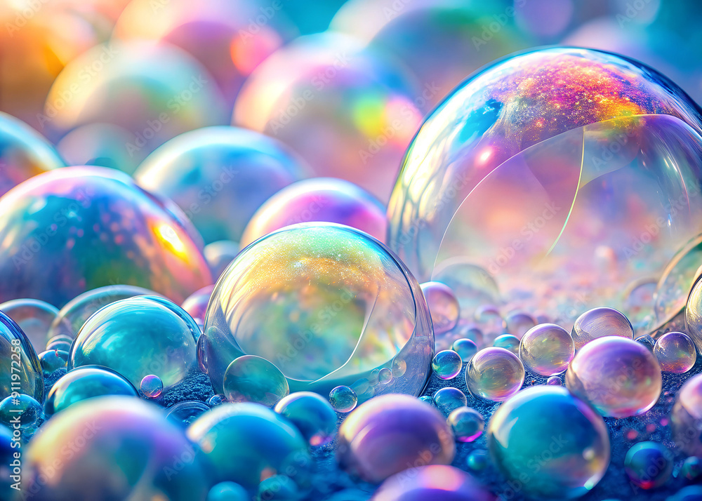 Iridescent Soap Bubbles Cluster Iridescent Soap Bubbles Cluster