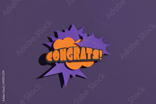 Colorful Congrats Graphic with Purple Background