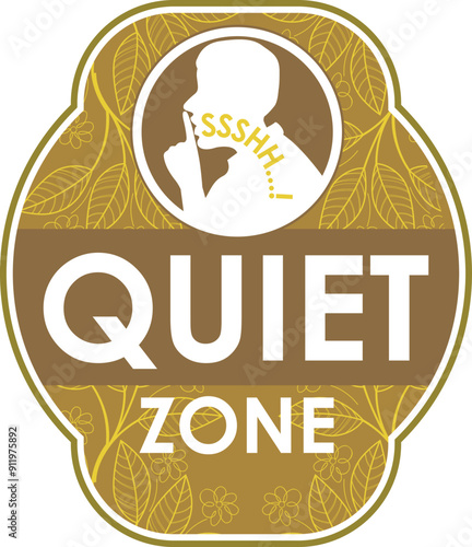 please quite zone signage vector illustration ready to print