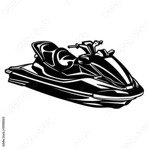 Jet Ski | Wave Runner | Water Scooter | Personal Watercraft | Skidoo | Water Ski | Water Motor | Watercraft | Original Illustration | Vector and Clipart | Cutfile and Stencil