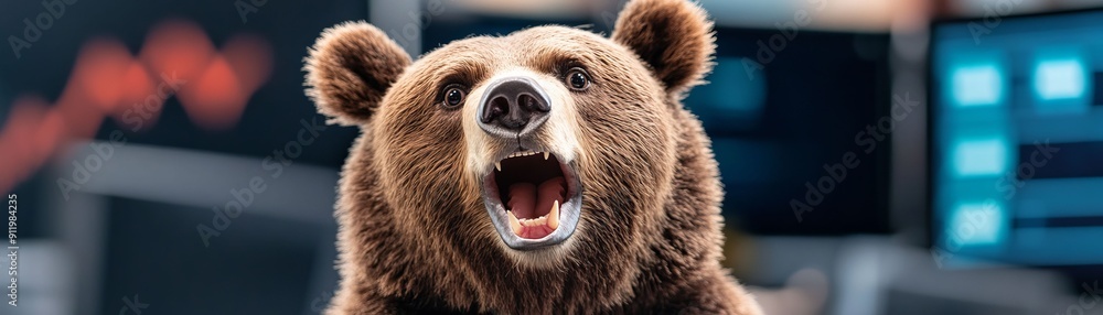 A fierce bear roaring in an aggressive pose, symbolizing strength and power in the wild. Captivating wildlife imagery with intensity. A fierce bear roaring in an aggressive pose, symbolizing strength and power in the wild. Captivating wildlife imagery with intensity.
