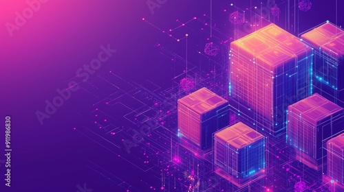 Distribution and logistics concept of global digital internet marketing and business e-commerce banner graphic concept showing global network and social media connection technology. Generative AI