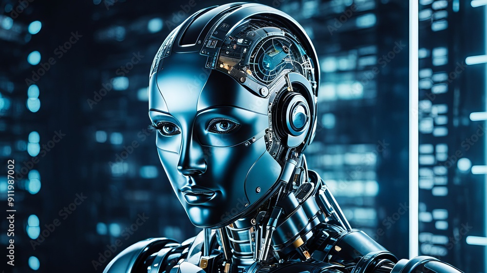 AI generated robot on isolated background AI generated robot on isolated background