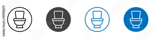 Toilet icon Flat symbol set outline