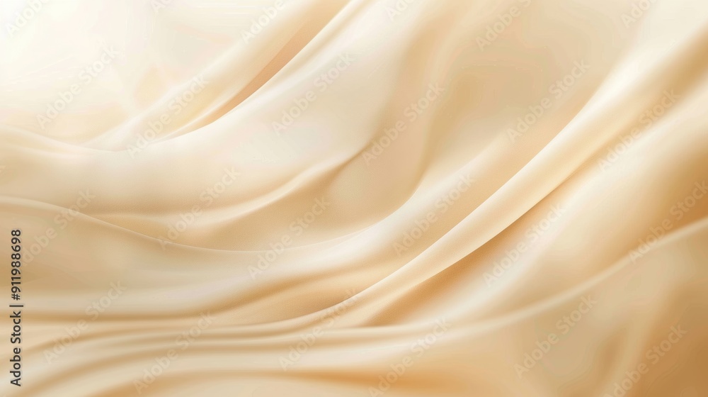 Obraz premium A smooth and soft creamy fabric draped elegantly, creating a luxurious and serene background.