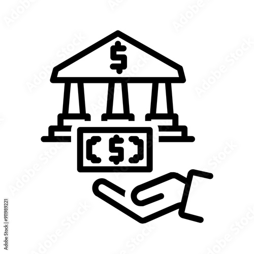 Vector black line icon for Accounts receivable