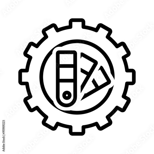 Vector black line icon for Color preference