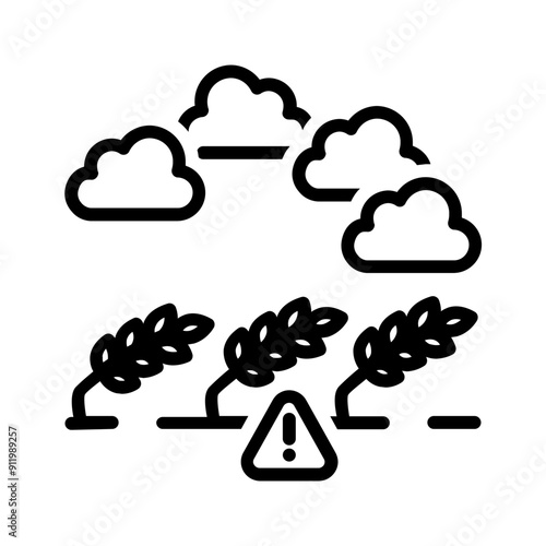 Vector black line icon for Fog effect photo