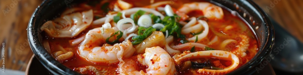 Spicy Seafood Noodle Soup jjamppong Spicy Seafood Noodle Soup jjamppong