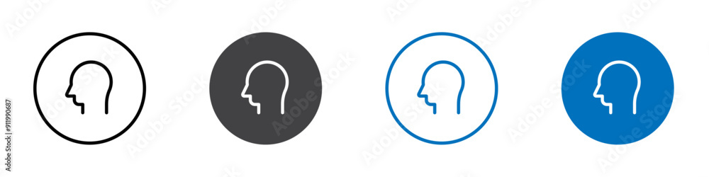 Human head icon Symbol collection thin outline set Human head icon Symbol collection thin outline set