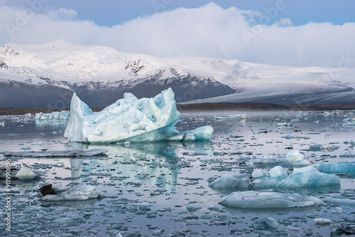 Many Icebergs in Glacier Laggon photo