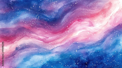 Watercolor Galaxy Painting