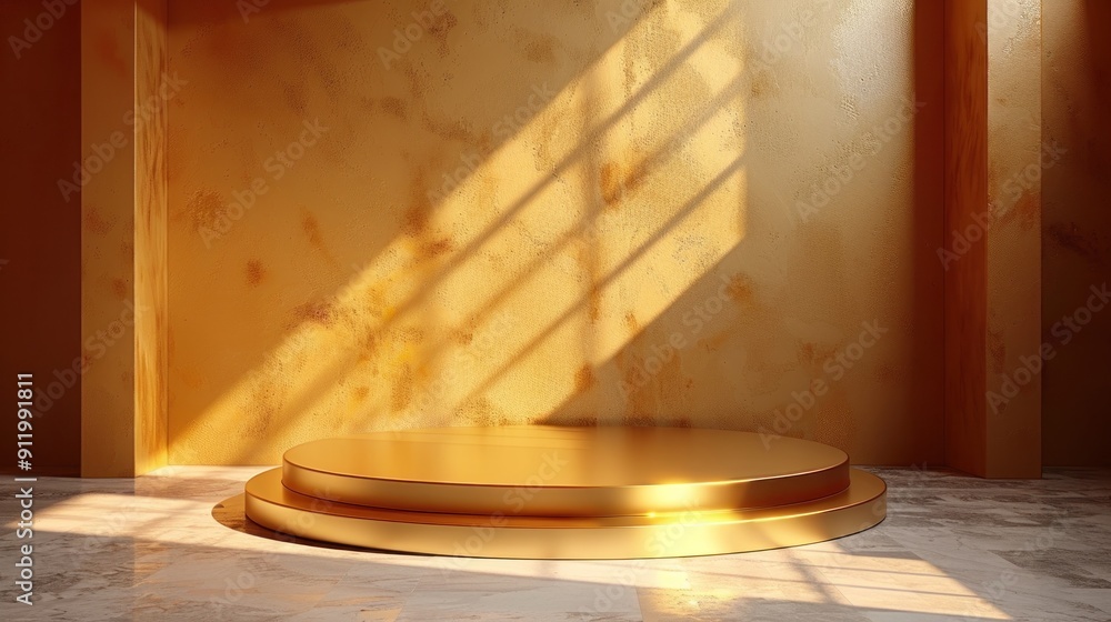 Golden Platform with Sunlit Wall Golden Platform with Sunlit Wall
