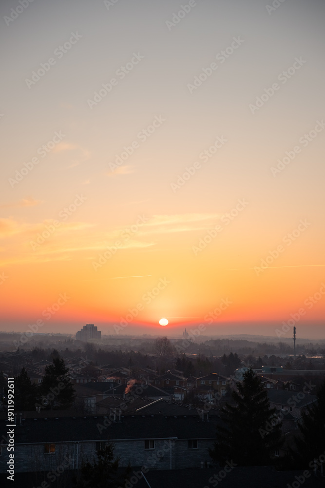 Sunset over the city of Richmond Hill, Ontario, Canada. Sunset over the city of Richmond Hill, Ontario, Canada.