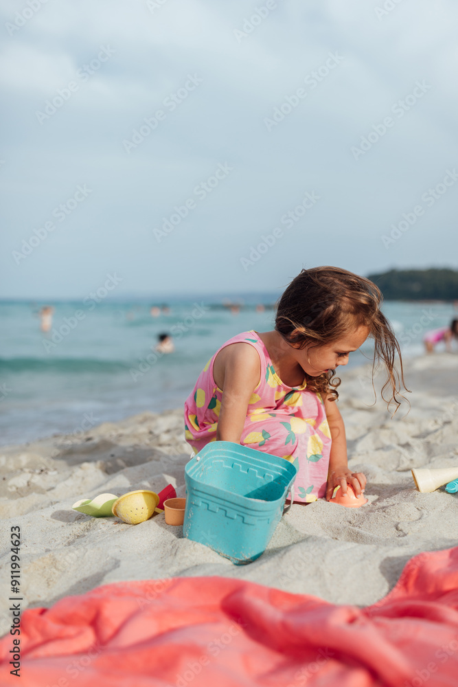Little Girl Playing With Sand Little Girl Playing With Sand