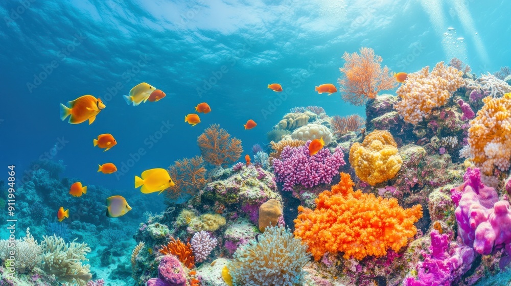 Naklejka premium Vibrant Underwater Paradise