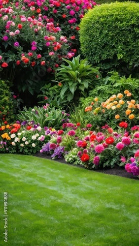 Wallpaper Mural A lush garden filled with a variety of flowers and plants. The garden appears to be well maintained. Torontodigital.ca